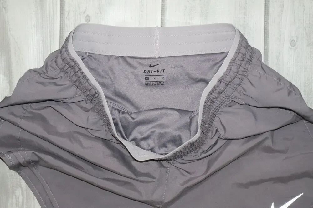 Nike Tempo Dri FIT Running Fitness Shorts Brief Lined Gray/White Women's Medium - Picture 5 of 8